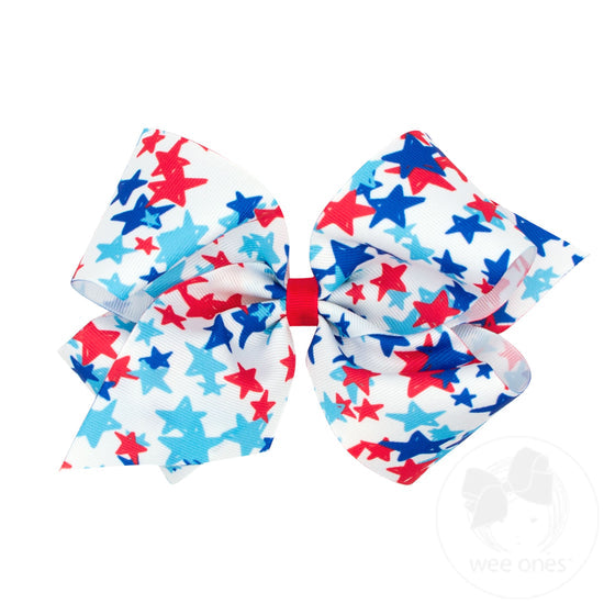 King Patriotic Star Hair Bow