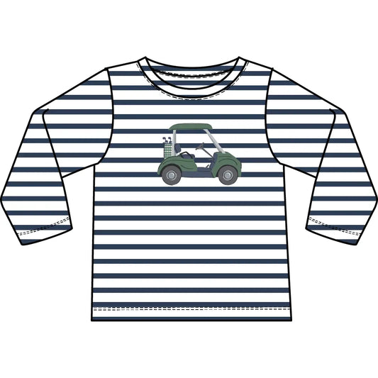 Navy Stripe Golf Shirt