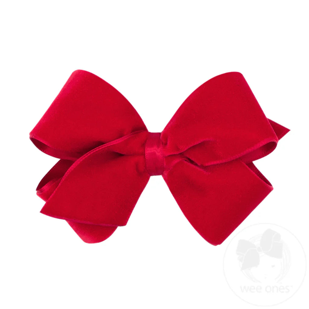 Classic Velvet Hair Bow-red