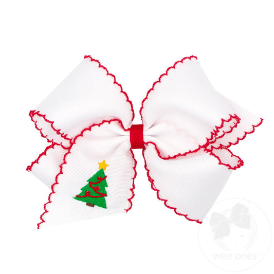 Christmas Tree Embroidered Bow