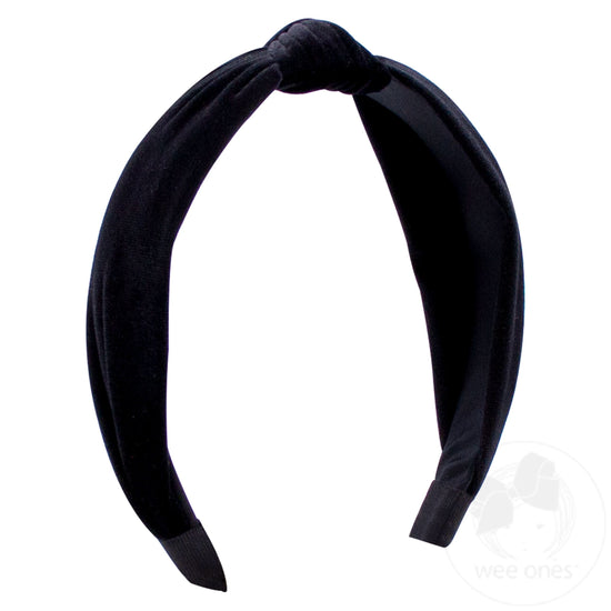 Velvet Wrap Knot Headband-Black