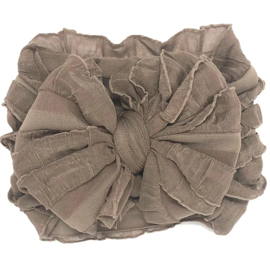 Ruffled Headband - Mocha