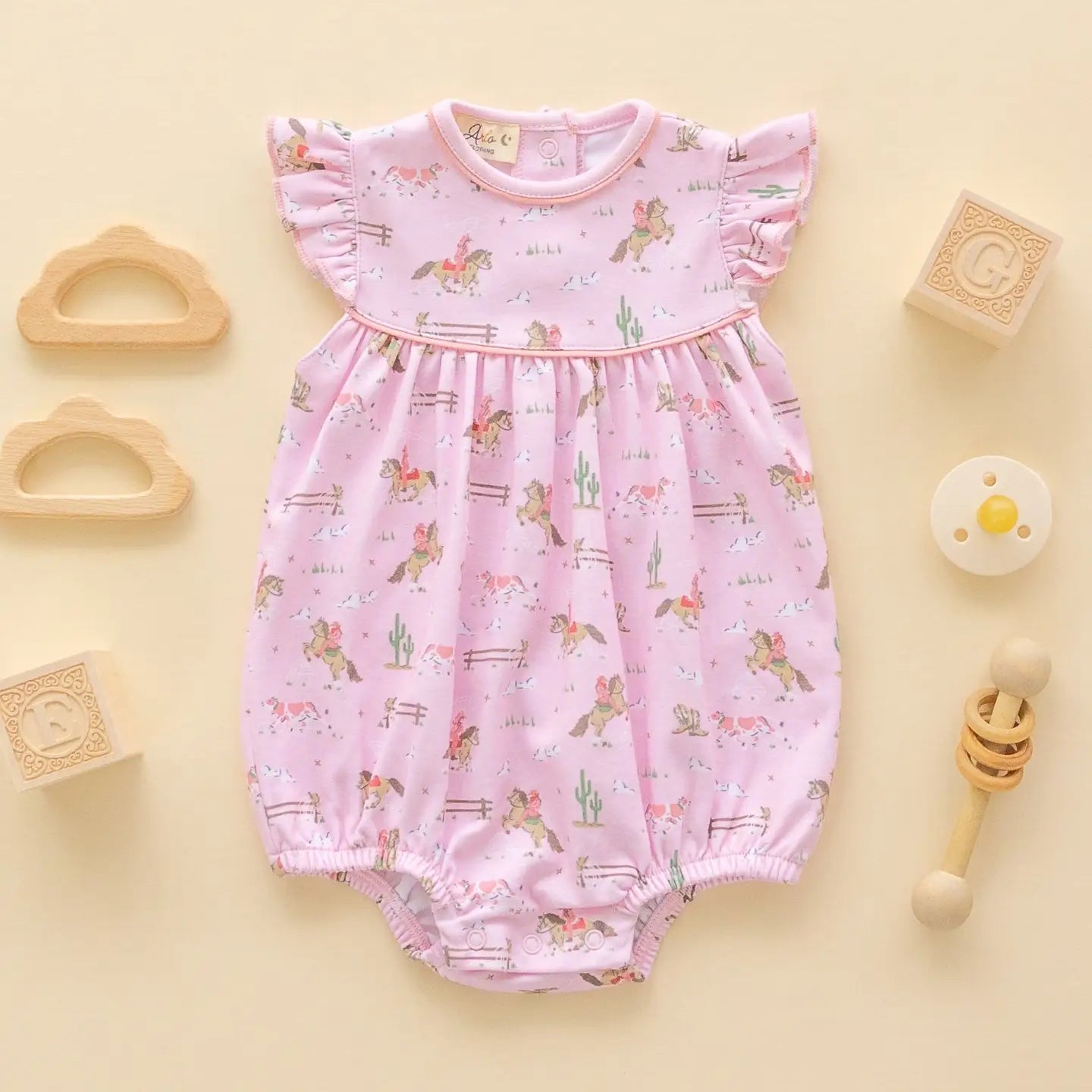 Little Wranglers Bubble - Dusty Rose