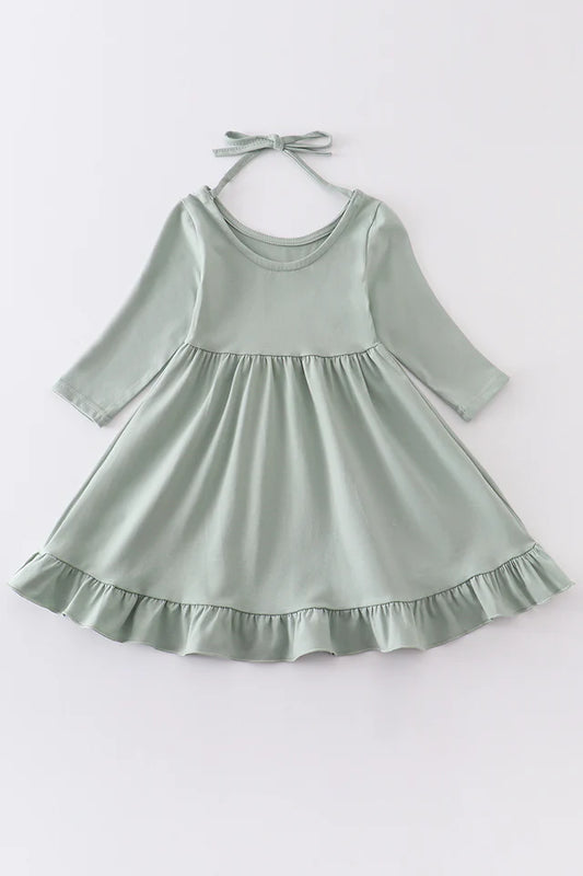 Sage Ruffle Dress