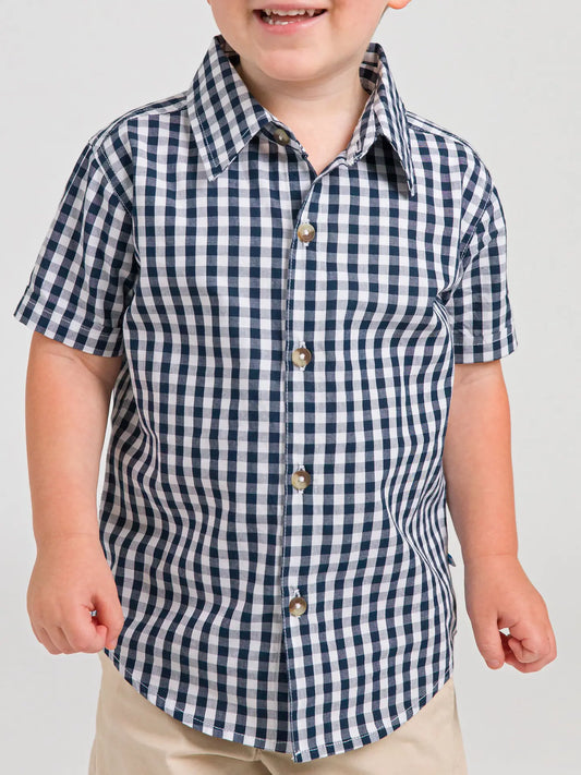 Navy Gingham Shirt