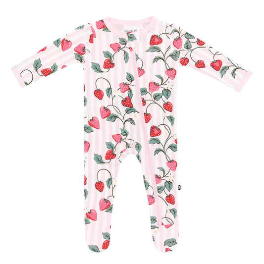 Kyte Zippered Footie - Strawberry Fields