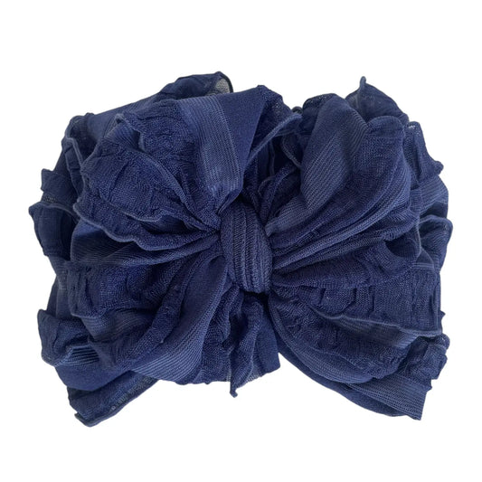 Ruffled Headband - Navy
