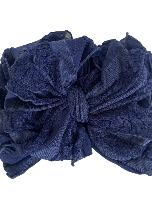 Ruffled Headband - navy