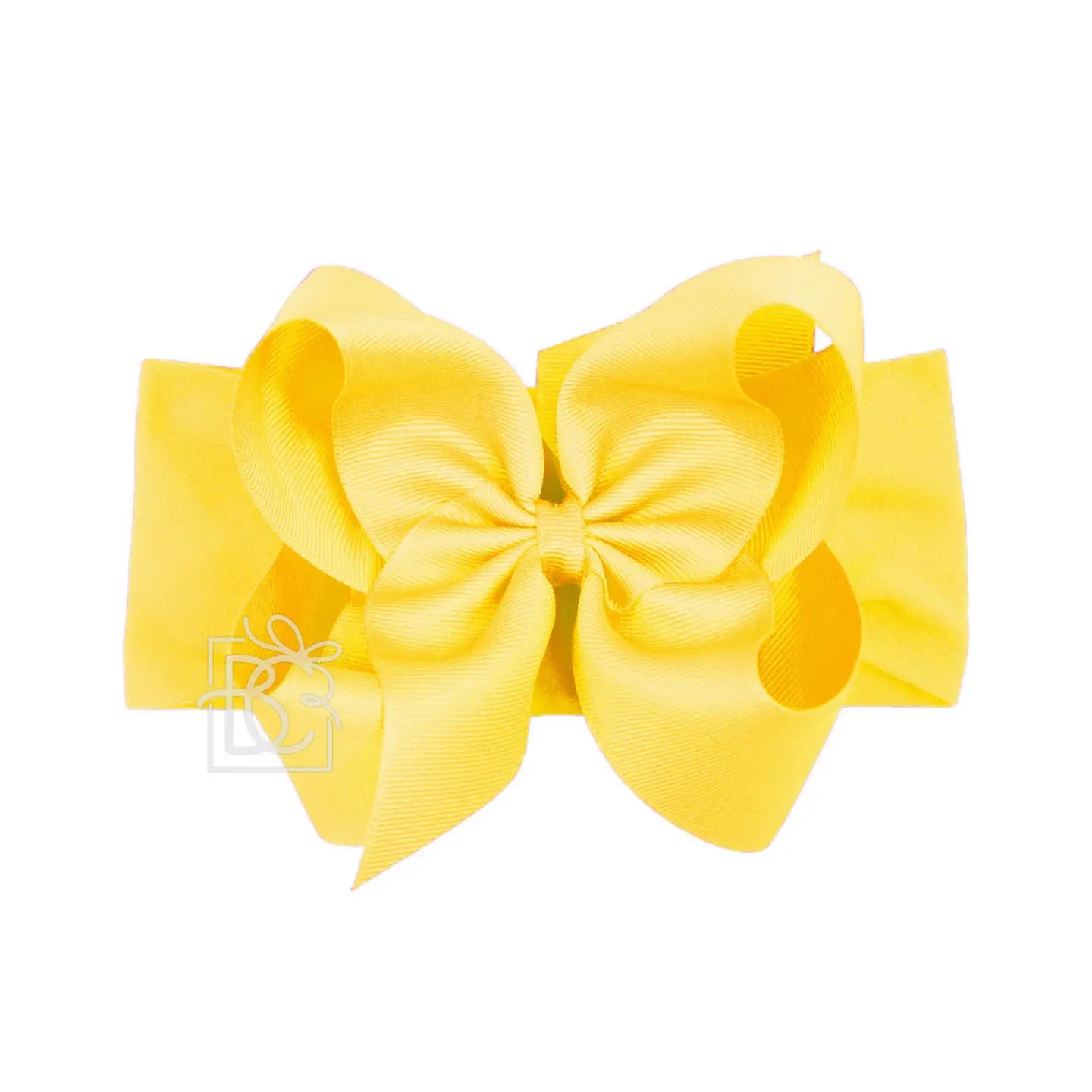 5.5" Wide Headband w/Bow - Bright Yellow