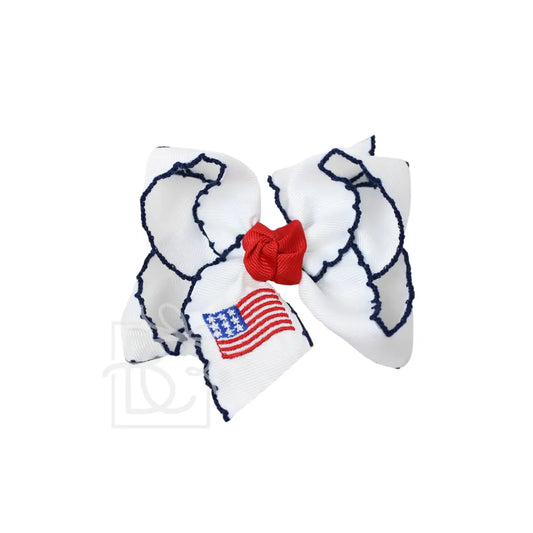 4.5" Flag Embroidered Bow