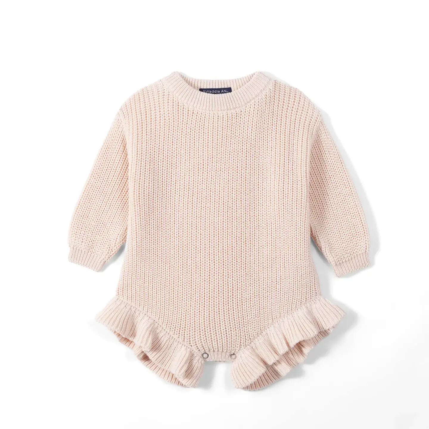 Beige Ruffle Sweater Romper