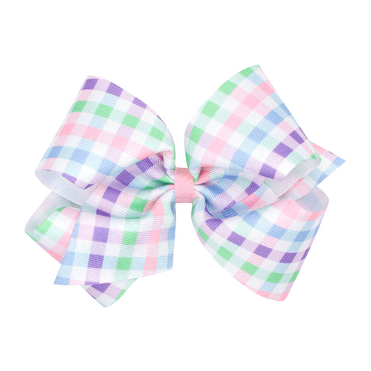 King Grosgrain Pastel Gingham Bow