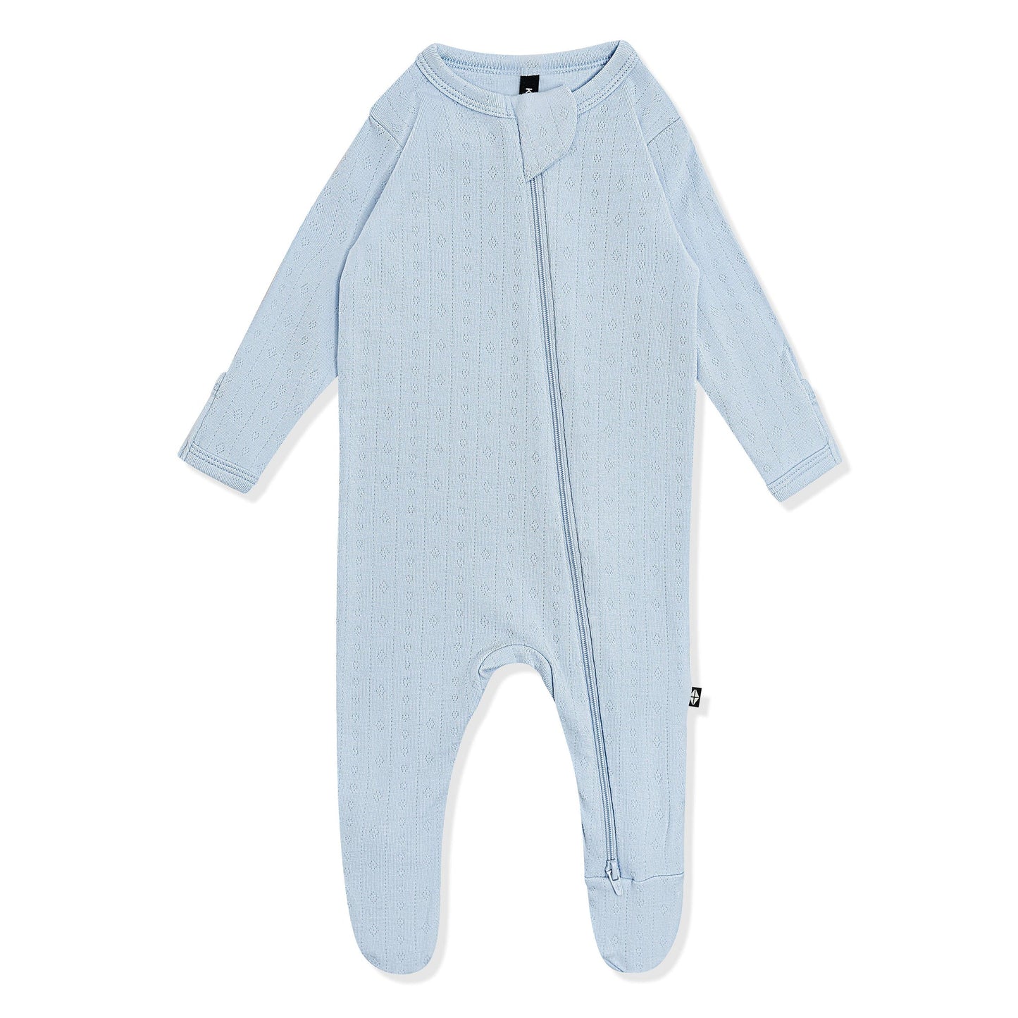 Kyte Pointelle Zippered Footie - Breeze