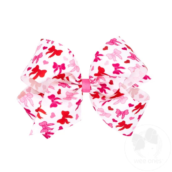 King Bow Print Hair Bow