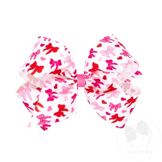 King Bow Print Hair Bow