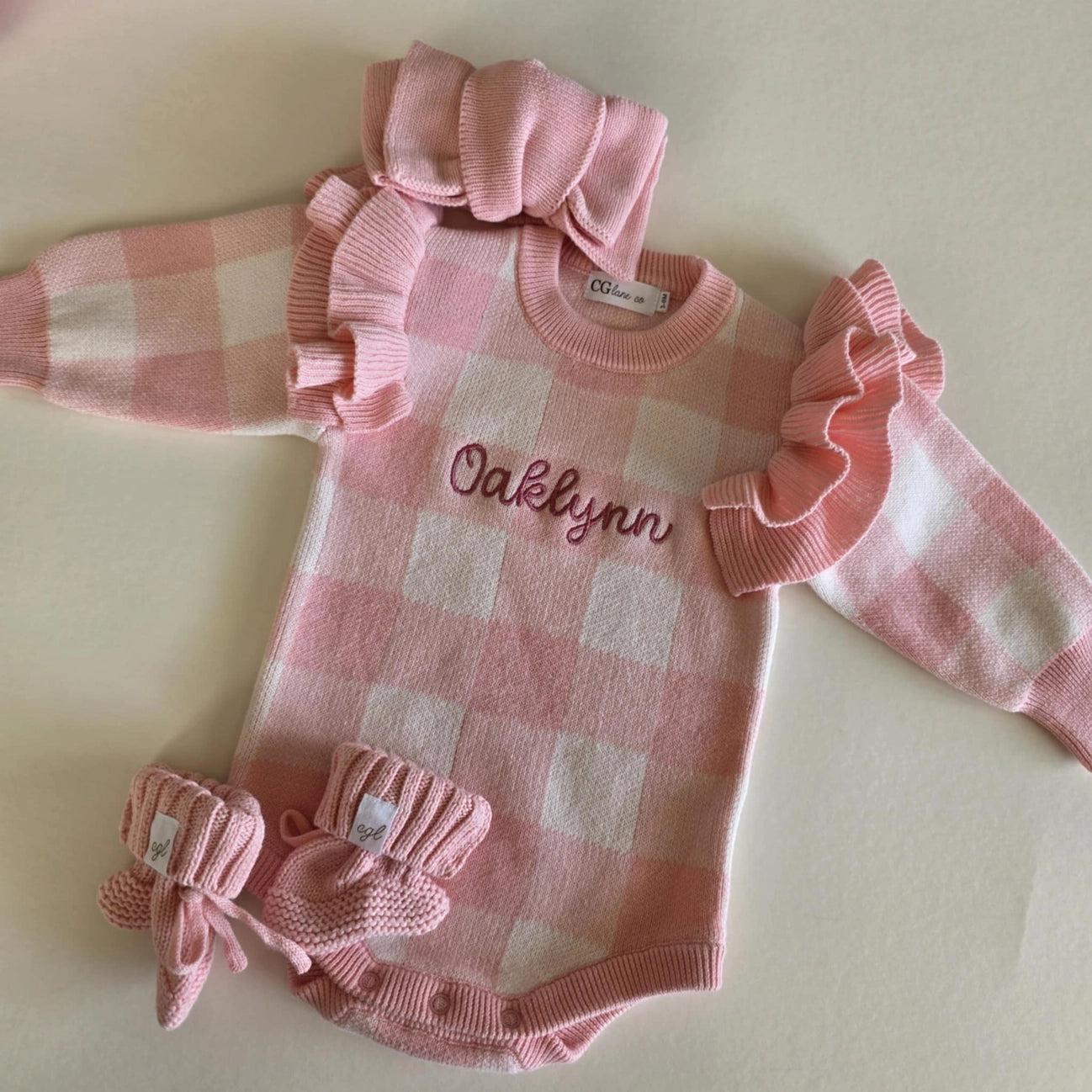 Pink Gingham Romper