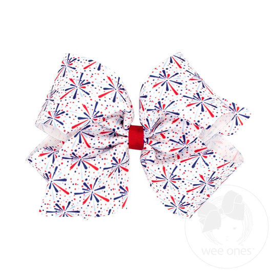 Patriotic Fireworks Hair Bow