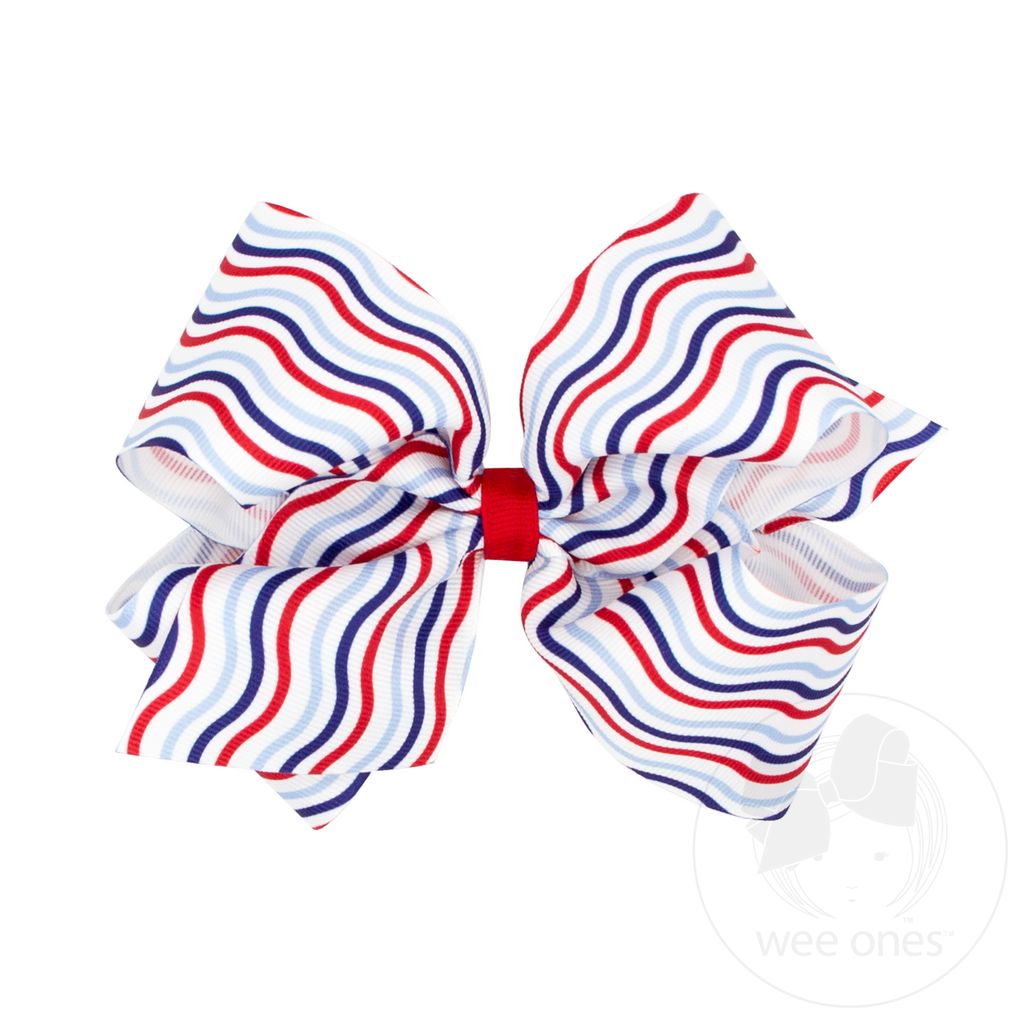 Patriotic Stripe Hair Bow