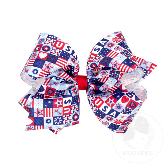 Patriotic USA Hair Bow