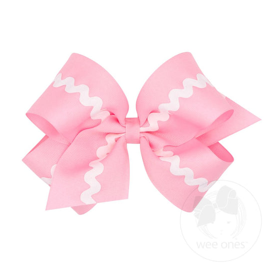 King Ric-Rac Hair Bow - Pearl