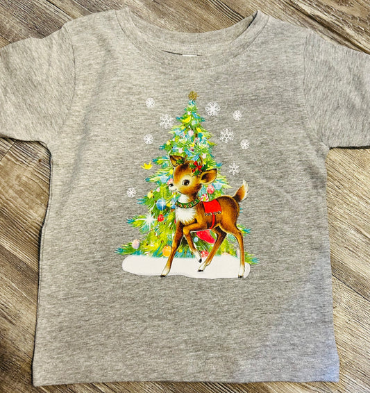 Reindeer Tee-Gray