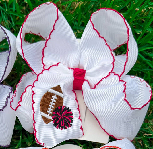 Kick-Off Cuties Embroidered Hair Bows