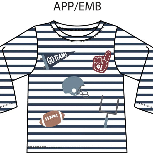 Navy Stripe Football Shirt