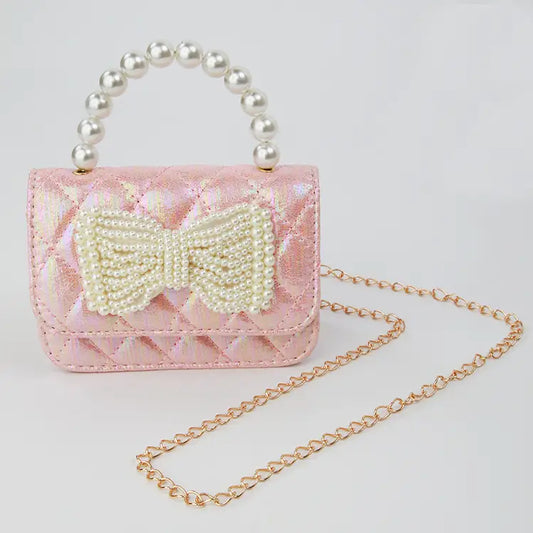 Shimmer Pearl Bow Purse