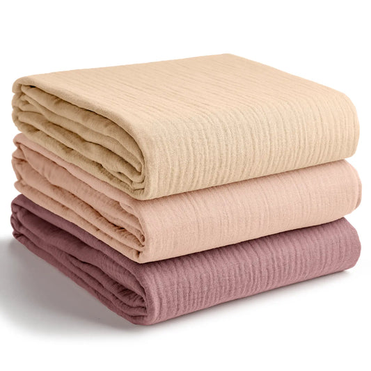 Muslin Swaddle Blankets Set (3) - Pink