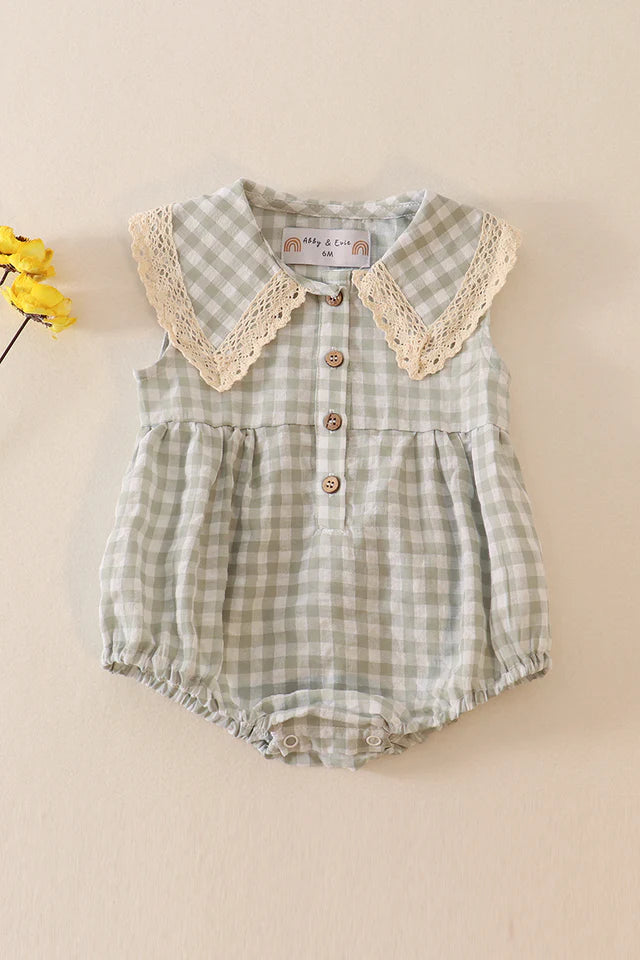 Green Plaid Linen Bubble