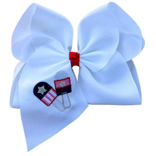 Popsicle Embroidered Hair Bow