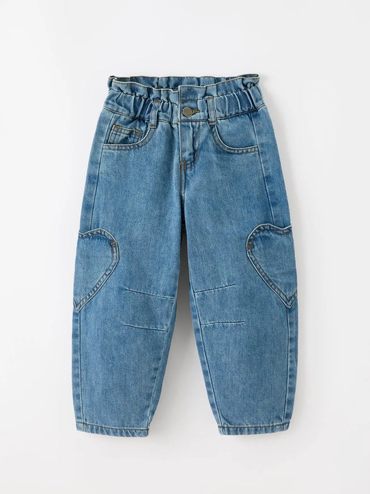 Light Wash Heart Barrel Jeans