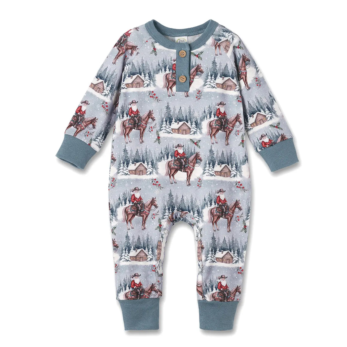 Cowboy Christmas Henley Romper