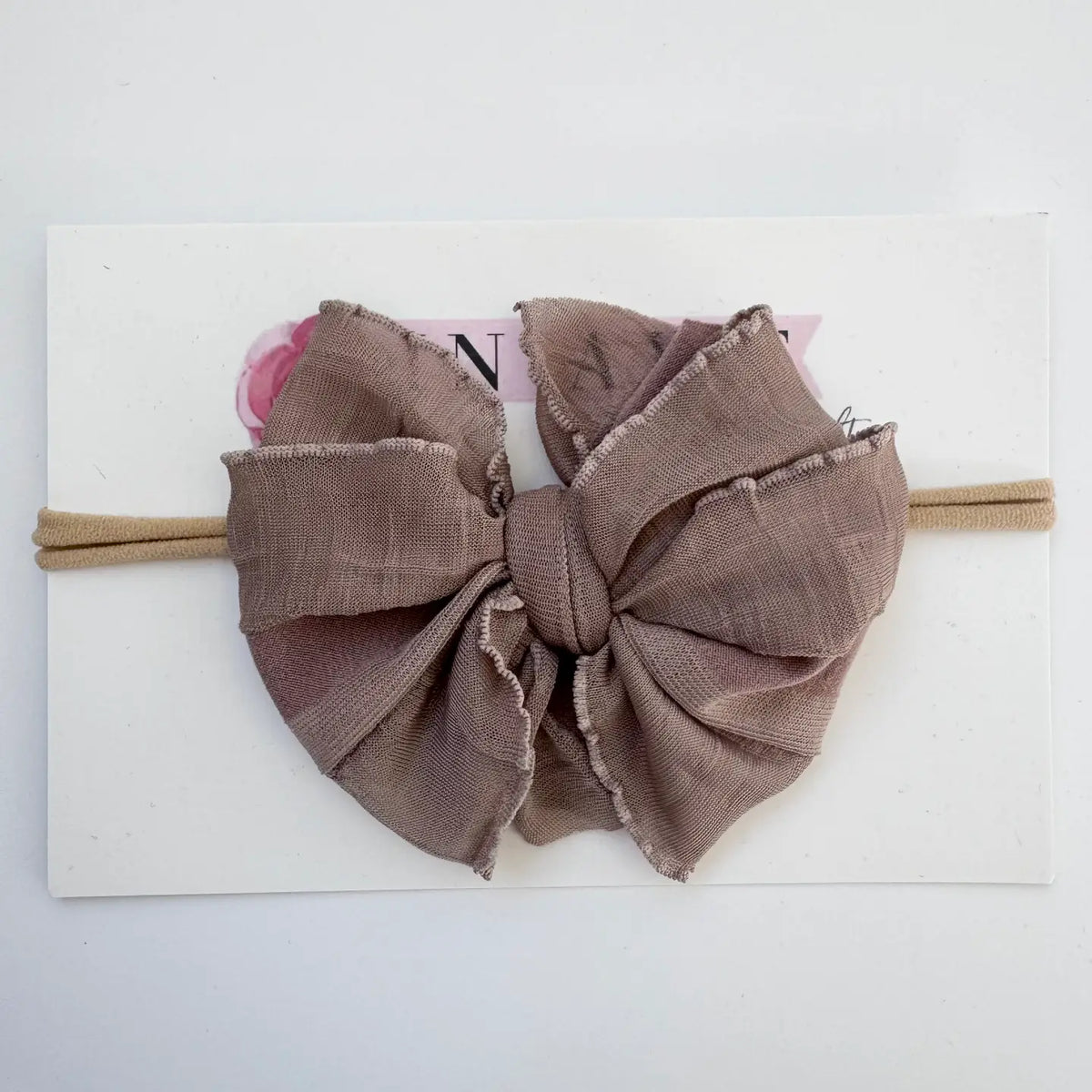 Mini Ruffled Headband - mocha