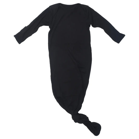 Black Rib Knotted Gown