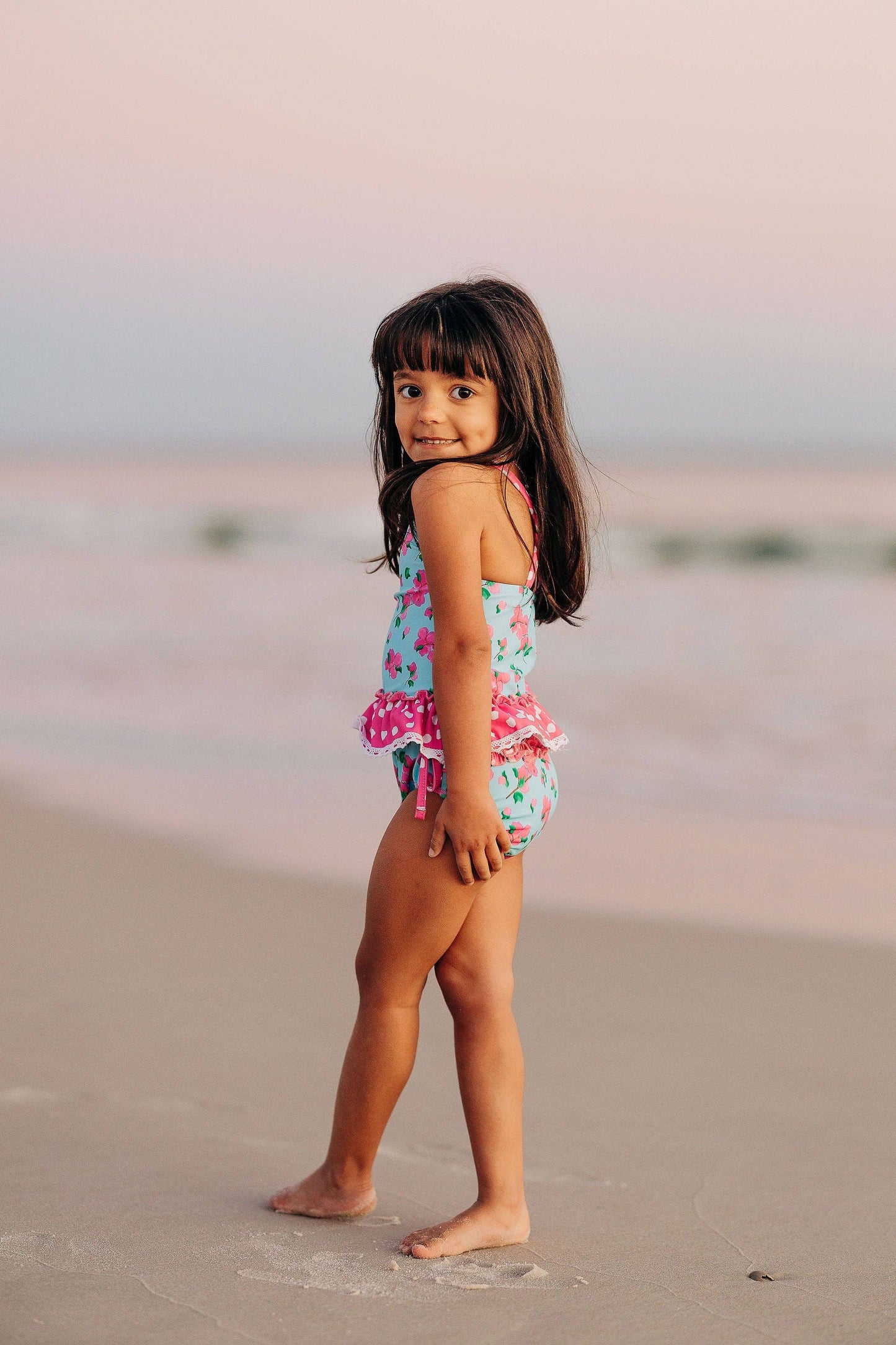 Ruffle Tankini - Bougainvillea