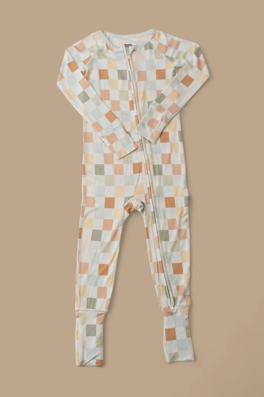 Muted Checks Romper