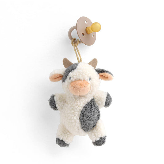 Bitzy Pal Natural Rubber Pacifier & Stuffed Animal: Cow