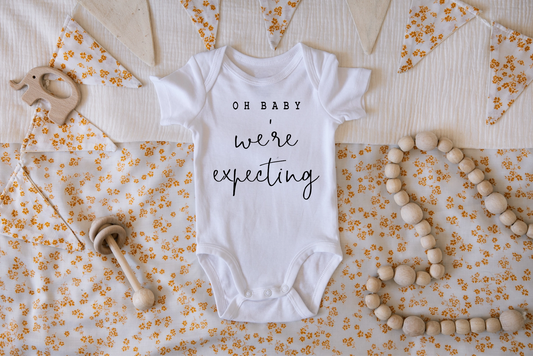 Oh Baby We're Expecting Onesie - Pregnancy Announcement