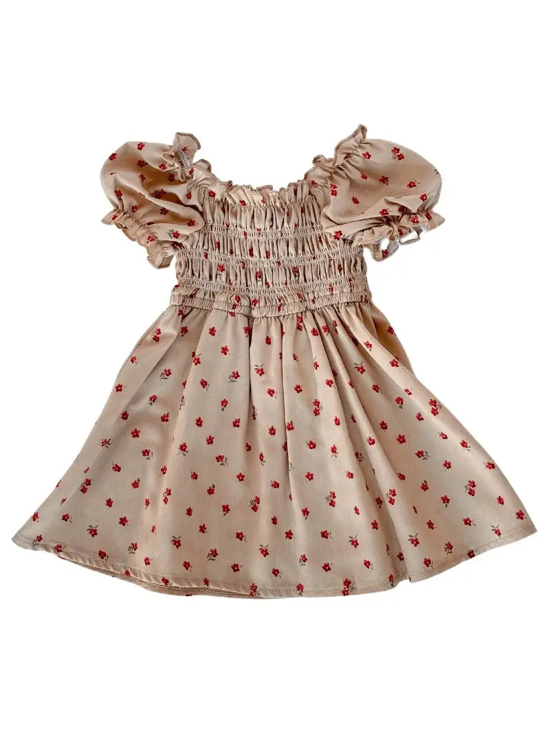 Hayes Smocked Dress - Red Floral