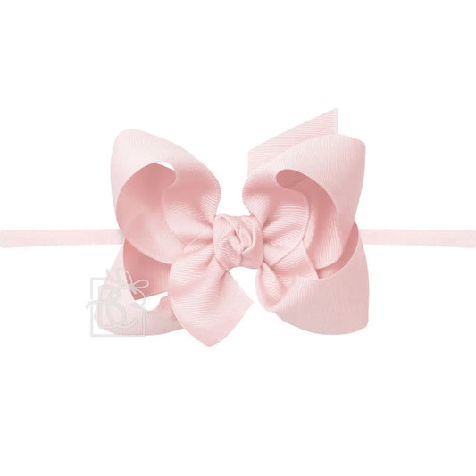 4.5" Headband w/Bow - Light Pink
