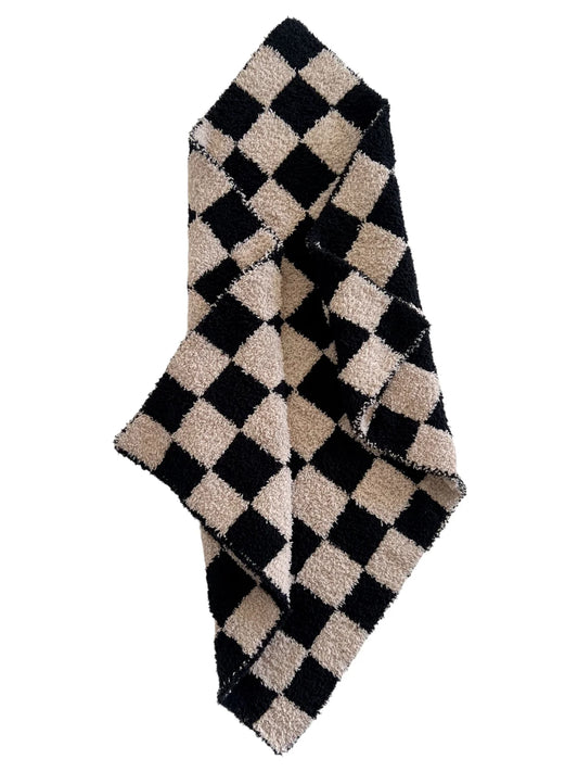 Phufy Bliss Checker Mini Blanket-Black/Cocoa