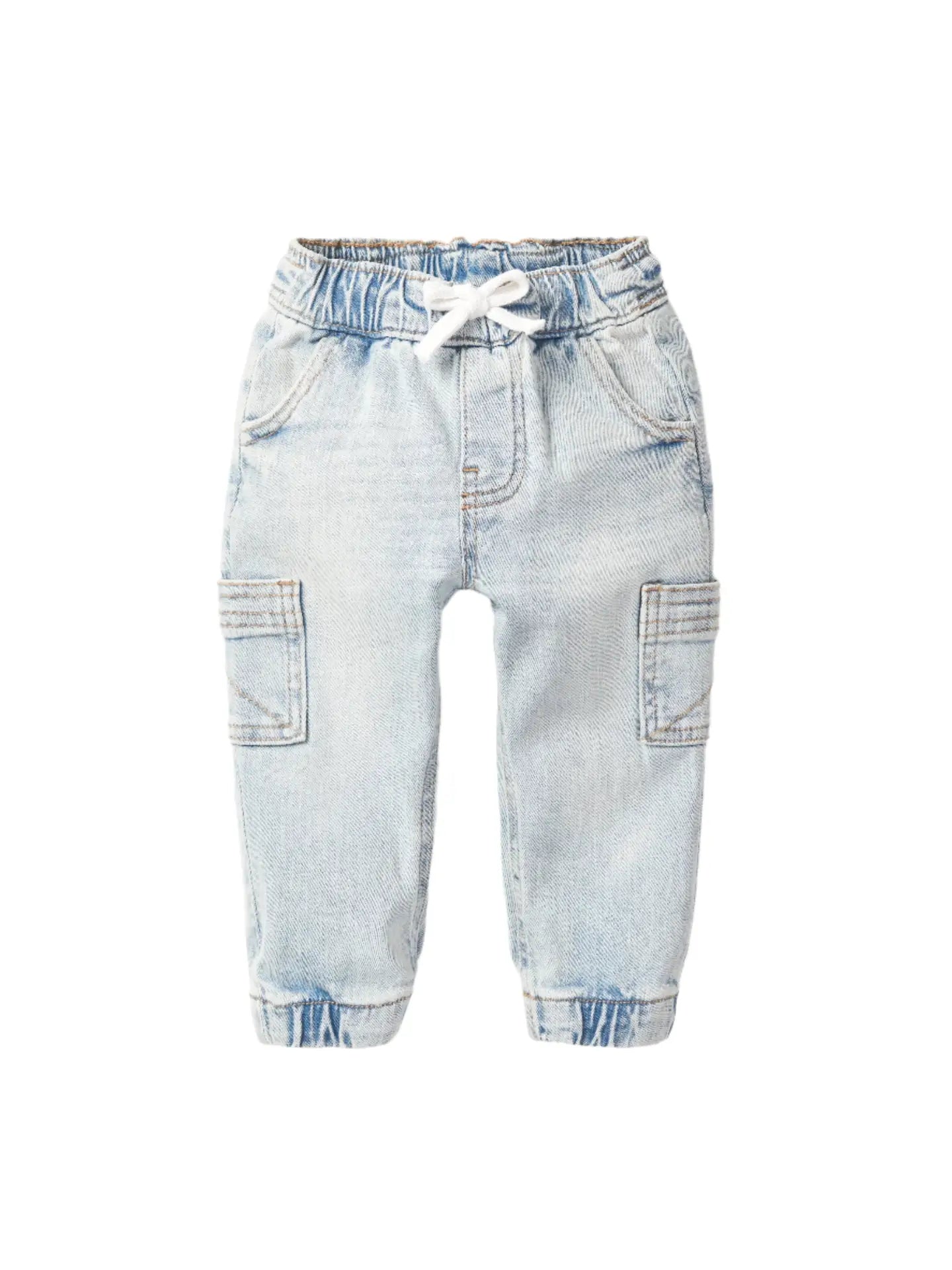 Cargo Denim Jogger - Light Wash