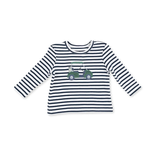Navy Stripe Golf Shirt