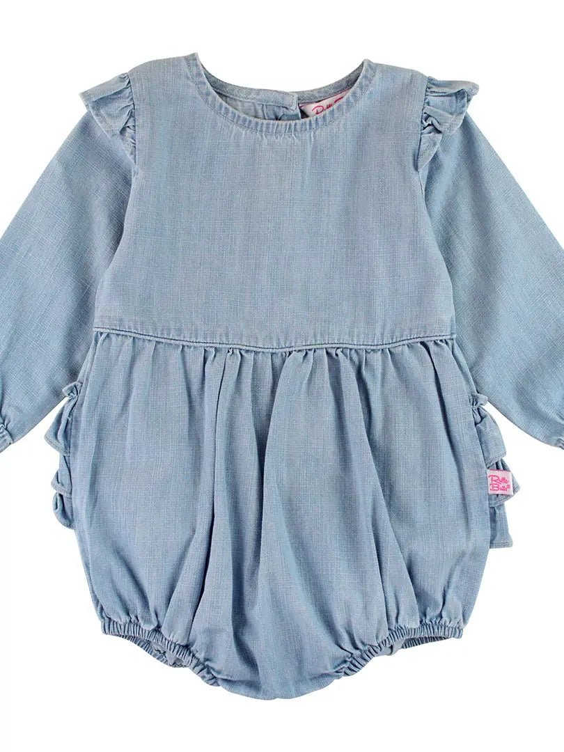 Denim Flutter Bubble Romper