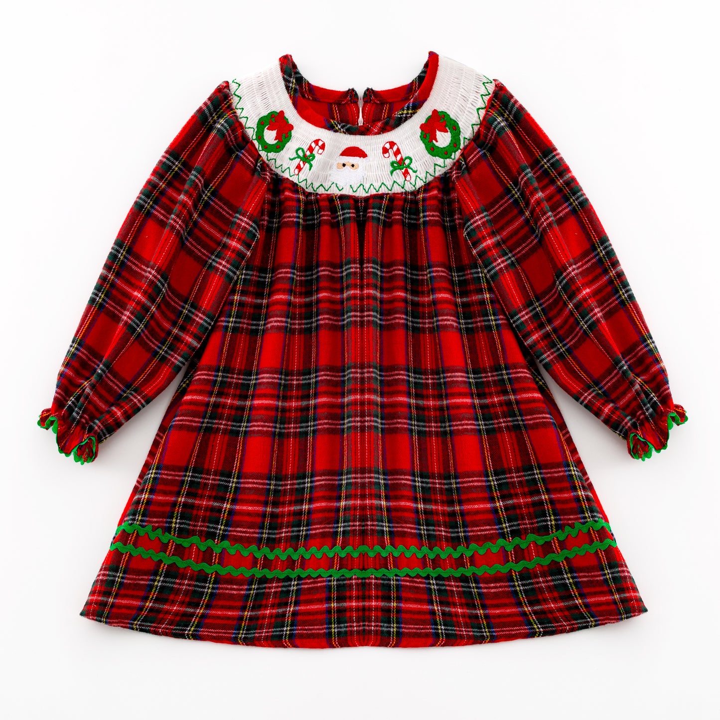 Christmas Plaid Smocked Dress