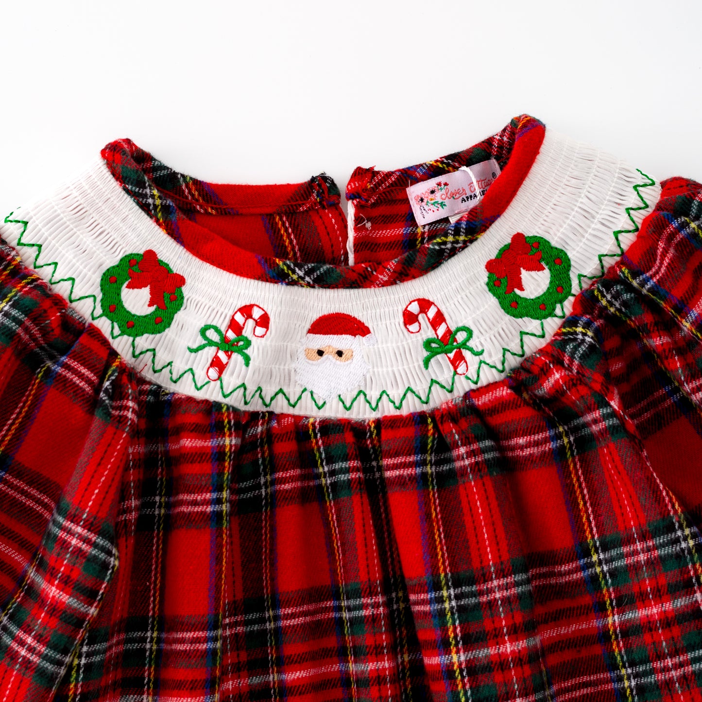 Christmas Plaid Smocked Dress