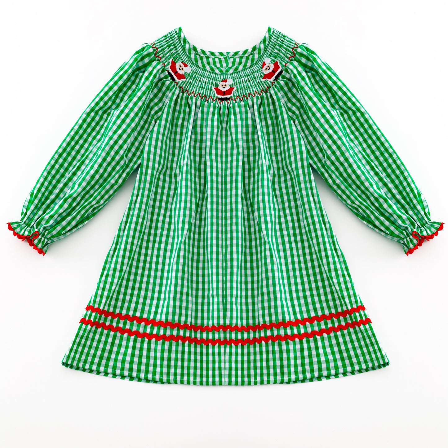 Green Christmas Smocked Dress