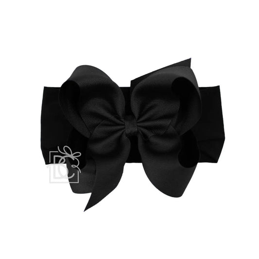 5.5" Wide Headband w/Bow - Black