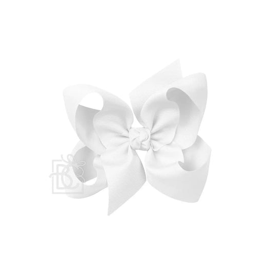 6.5" White Grosgrain Bow